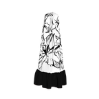 'Bayahibe Rose' Drawstring Halter Maxi Dress in B&W