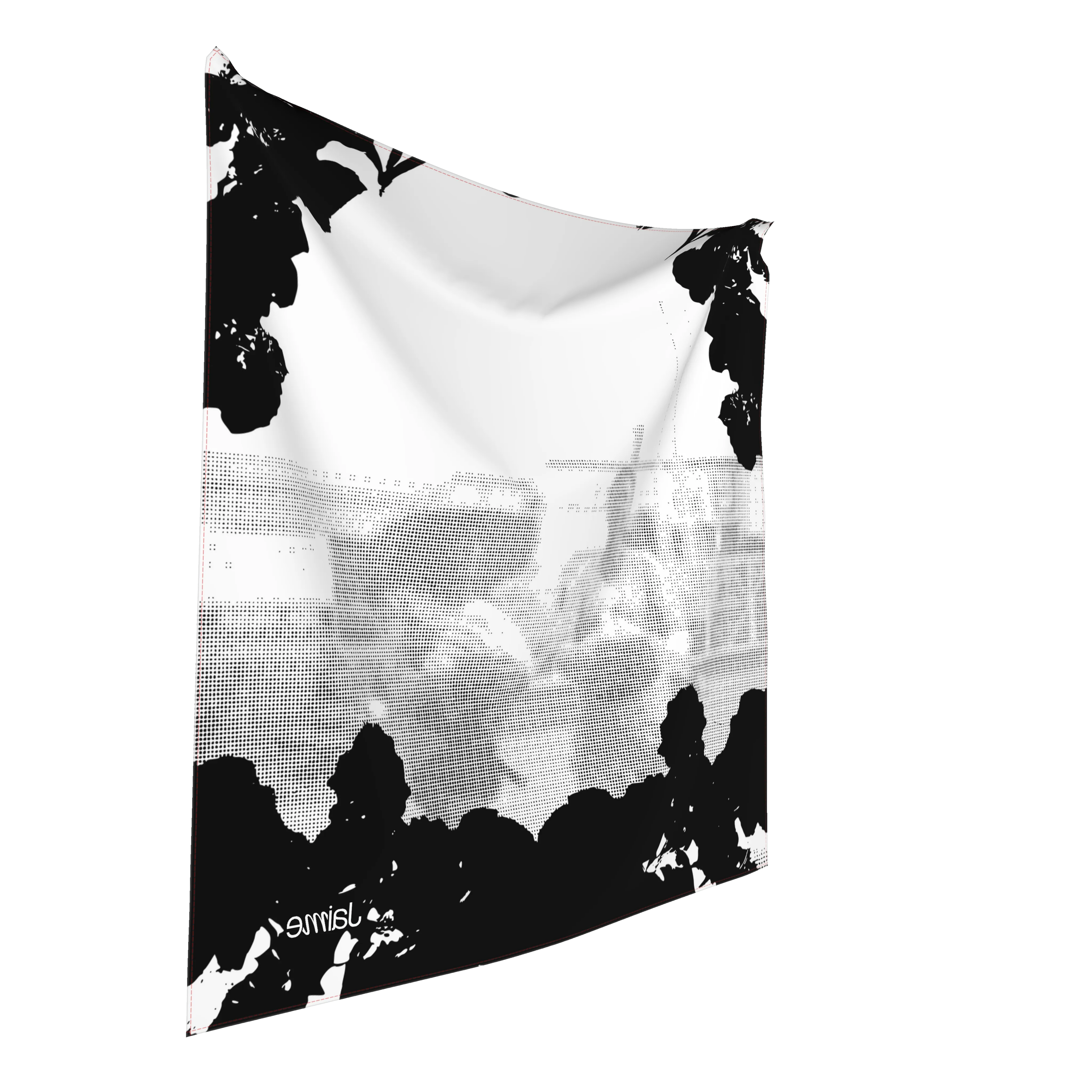 JAIME™ Logo Silk Scarf in B&W