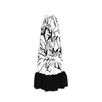 'Bayahibe Rose' Drawstring Halter Maxi Dress in B&W