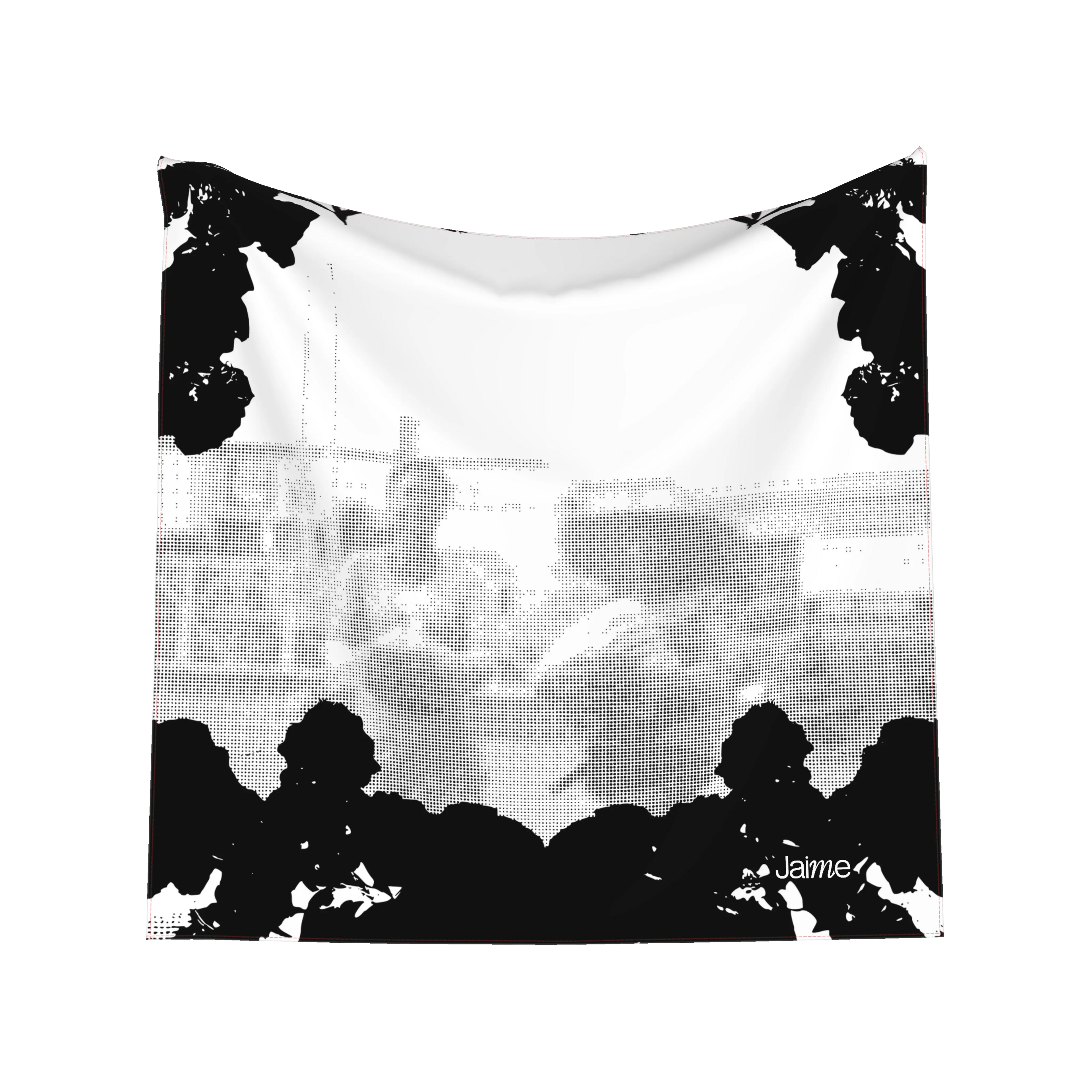 JAIME™ Logo Silk Scarf in B&W